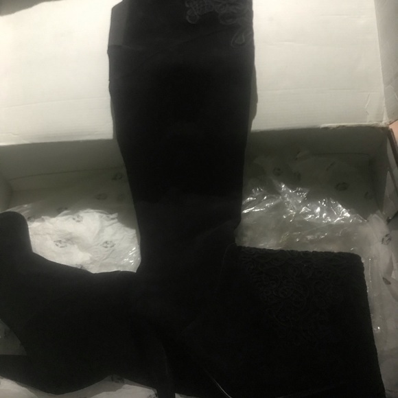 Victoria Secrets “Vintage” Colin Stuart Over The Knee Leather Suede Boots - Picture 2 of 6